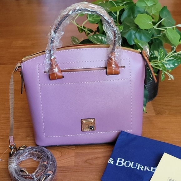 DOONEY & BOURKE Mauve Domed Leather Satchel - Picture 12 of 13